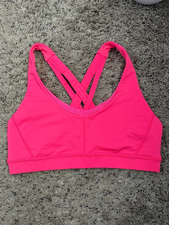 Lululemon Women’s Neon Coral Pink Time To Sweat Sports Bra Size 8 - Picture 3 of 7